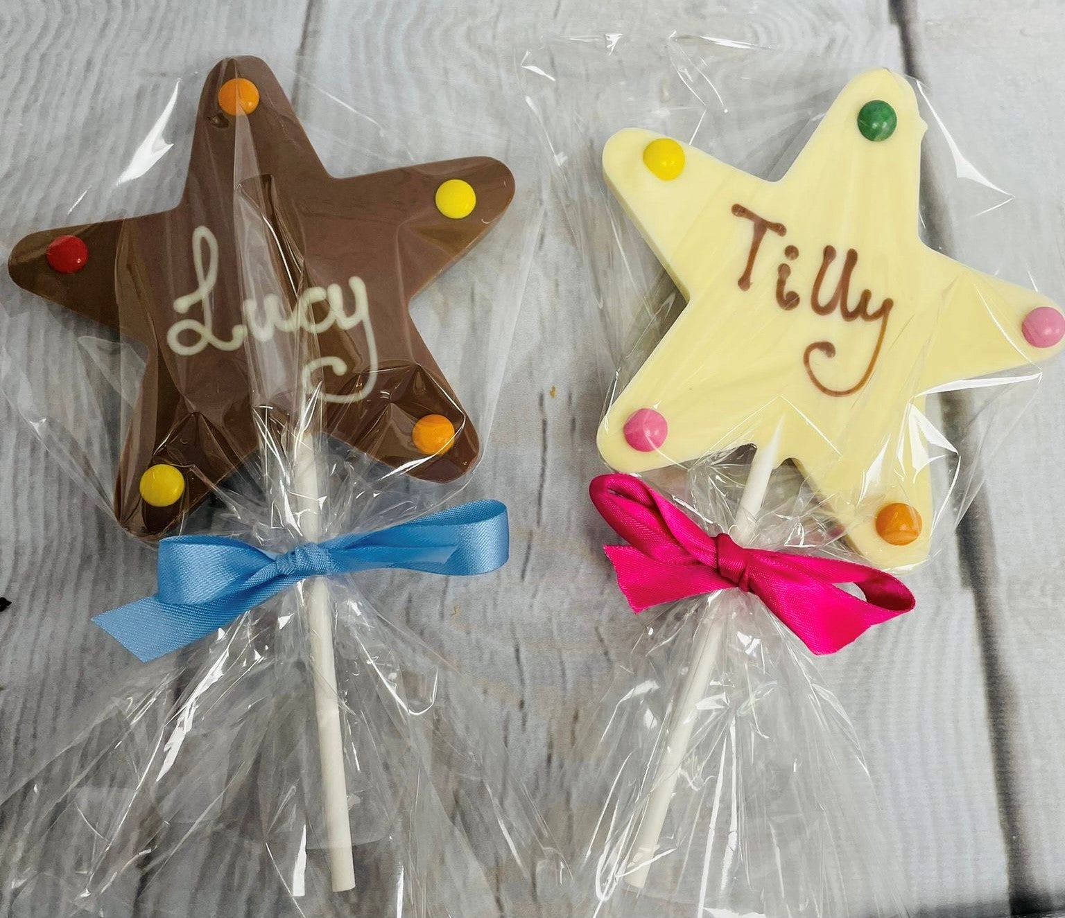 Personalised Chocolate Star Lollipop