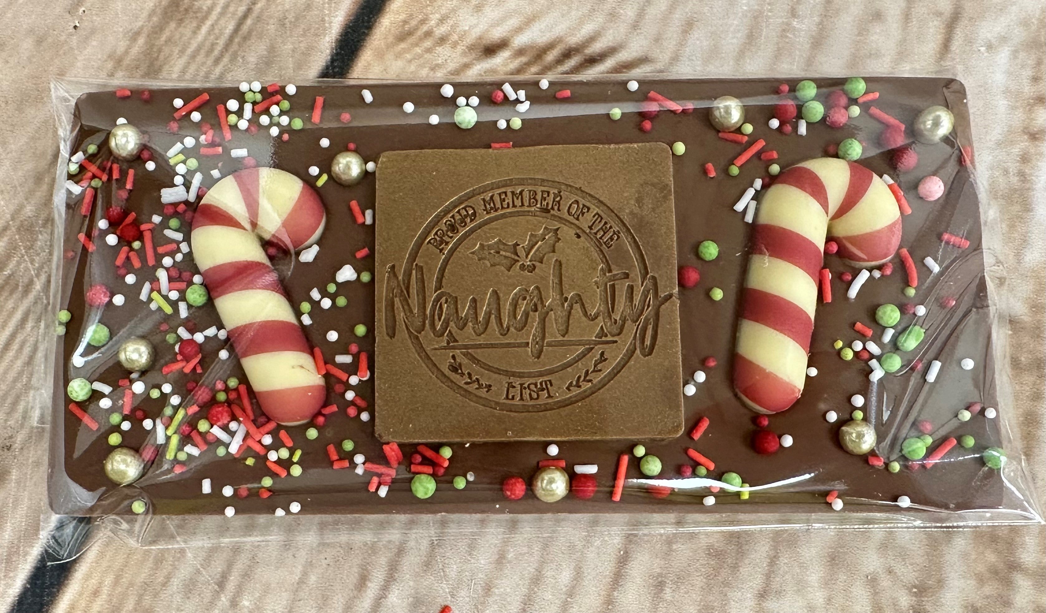 Naughty or Nice Christmas Chocolate Bar