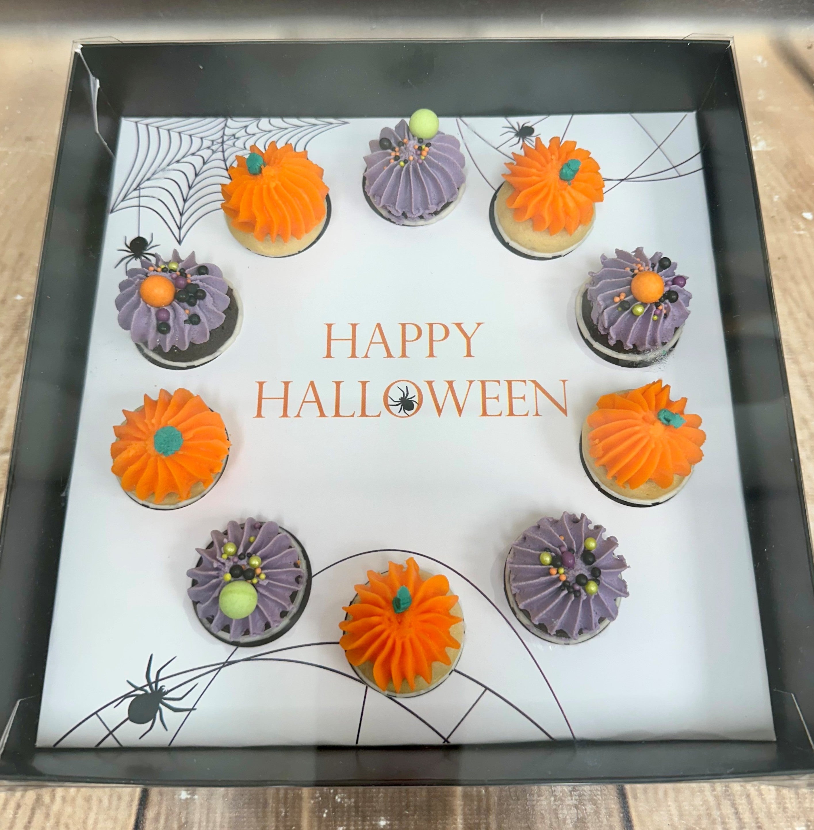 Box of Mini Halloween Cupcakes