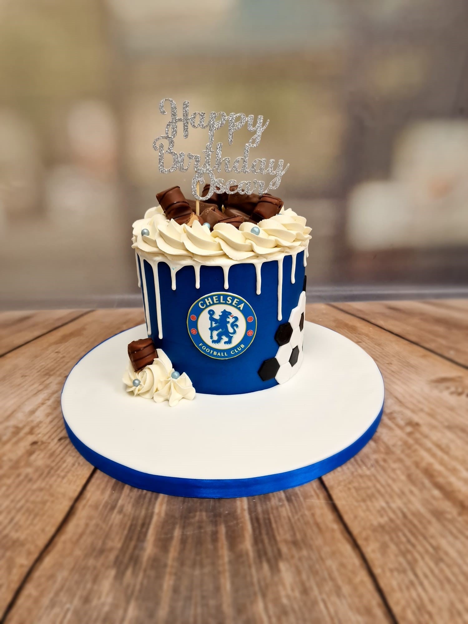 Grooms Cake - Chelsea Football Club - Buttercream cake and fondant accents.  | Chelsea football cake, Football cake design, Football cake