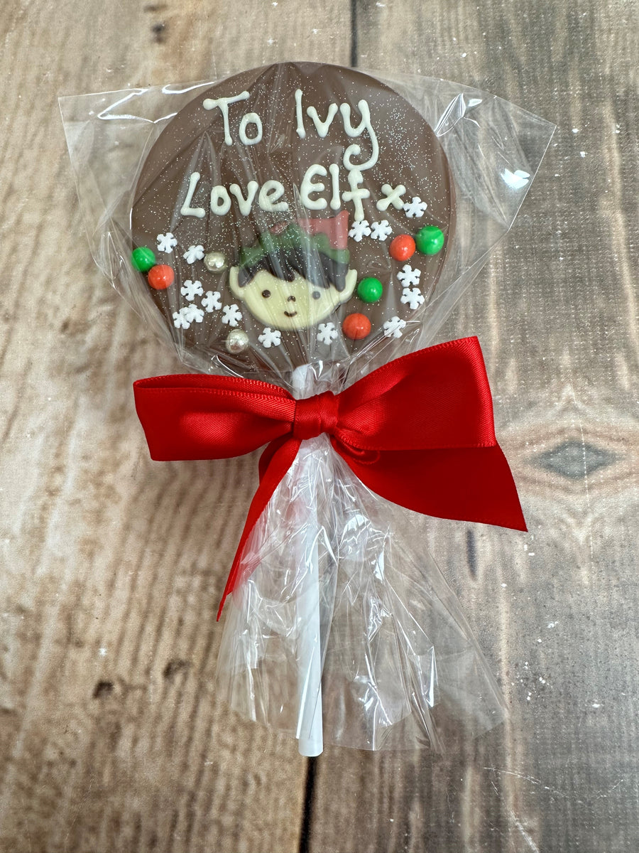 Personalised 'Love Elf' Chocolate Lolly Truffles Bakers