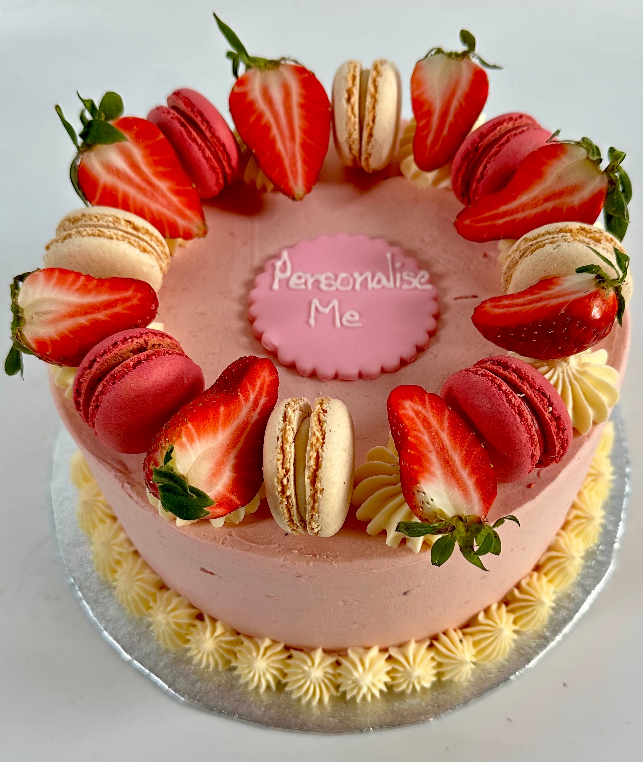 Strawberry Macaron Cake