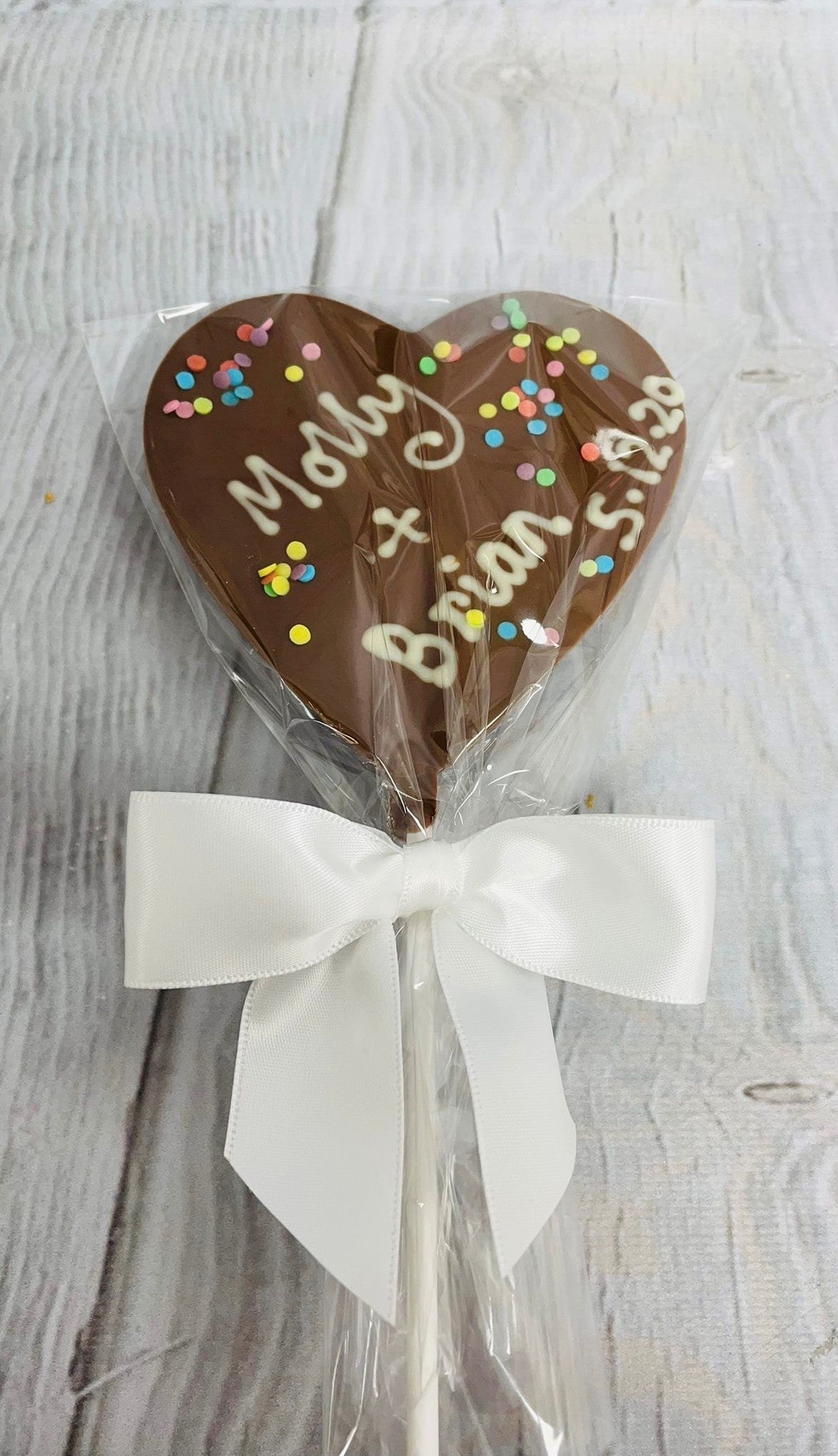 Personalised Chocolate Heart Lollipop